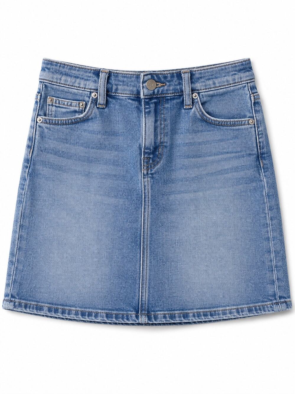 J Crew Blue Denim A Line Skirt Sz 0 Cowgirlcore Western Casual Essential Staple